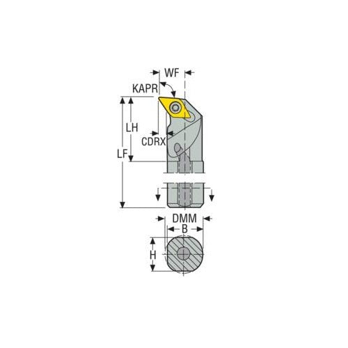Seco Internal Turning Toolholder Steel Screw Lock 203.2 x 15.88 x 12.7mm Left 93° D Insert Shape A10-SDUCL-22