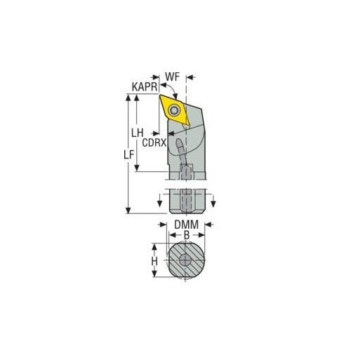Seco Internal Turning Toolholder Steel Screw Lock 250 x 25 x 15mm Left 107.5° D Insert Shape A25S-SDQCL15 - AIMS Industrial Supplies