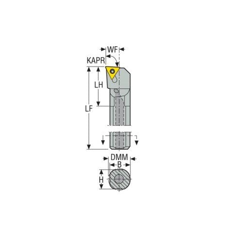 Seco Internal Turning Toolholder Steel Screw Lock 254 x 15.88 x 20.62mm Left 93° T Insert Shape A10-STUCL-22