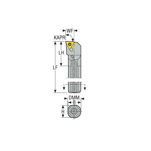 Seco Internal Turning Toolholder Steel Screw Lock 254 x 15.88 x 20.62mm Left 93° T Insert Shape A10-STUCL-2 - AIMS Industrial Supplies