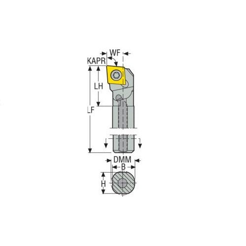 Seco Internal Turning Toolholder Steel Screw Lock 254 x 19.05 x 25.4mm Left 95° C Insert Shape A12-SCLCL-32