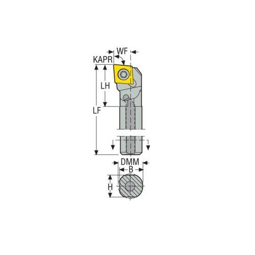 Seco Internal Turning Toolholder Steel Screw Lock 304.8 x 25.4 x 31.75mm Right 95° C Insert Shape A16-SCLCR-32