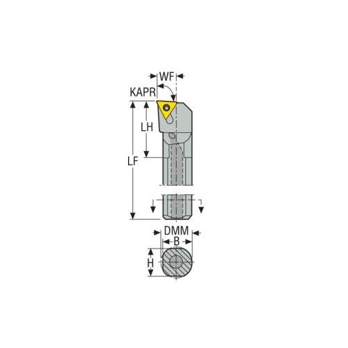 Seco Internal Turning Toolholder Steel Screw Lock 304.8 x 25.4 x 32.51mm Right 93° T Insert Shape A16-STUCR-32