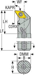 Seco Internal Turning Toolholder Steel Screw Lock Left 93° D Insert Shape2