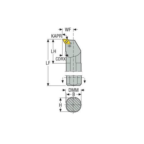 Seco LeftTurning Internal Toolholder (Solid Steel - Pin Lock - U Type) Right - AIMS Industrial Supplies