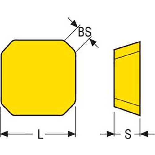 Seco Milling Insert 3.18 x 1 x 12.7mm T25M Grade Neutral N Type - M14 SEKN1203AFTN-M14,T25M - Pack of 102