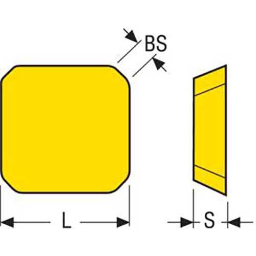 Seco Milling Insert 3.18 x 1 x 12.7mm T25M Grade Neutral R Type - ME13 SEKR1203AFTN-ME13,T25M - Pack of 10 - AIMS Industrial Supplies
