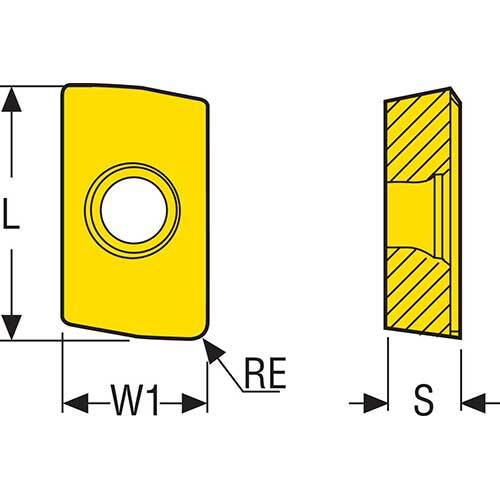 Seco Milling Insert 4.27 x 0.4 x 13.3mm HX Grade Right X Type - E06 XCEX13T304FR-E06,HX - Pack of 102