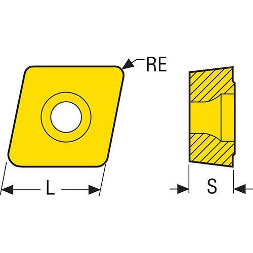 Seco Milling Insert 4.76 x 1.2 x 12.7mm F40M Grade Right X Type - MD11 CCMX120412T-MD11,F40M - Pack of 102