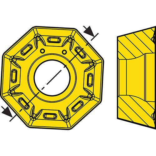 Seco Octomill Face Milling Insert Size 05 4.76 x 12.7 x 12.7mm Neutral Grade MK2050 T Type MD20 Designation ODMT050408TN-MD20,MK2050 Pack of 10 - AIMS Industrial Supplies