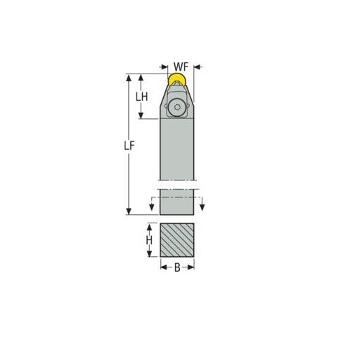 Seco Turning External Toolholder Clamp Lock 150 x 18.8 x 12mm Neutral 0° R Insert Shape CRDNN2525M12C2