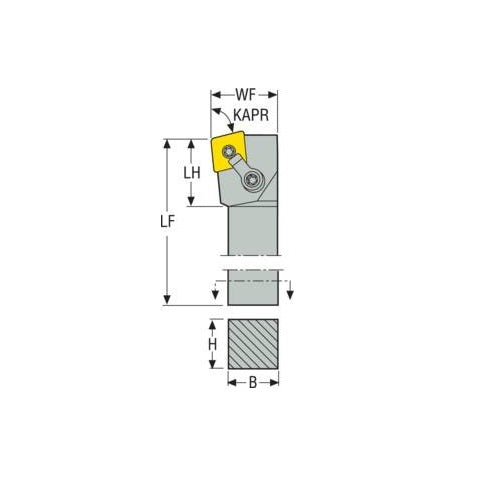 Seco Turning External Toolholder Multiple Lock 173.1 x 38.1 x 6mm Right 75° C Insert Shape MCKNR-20-6D2