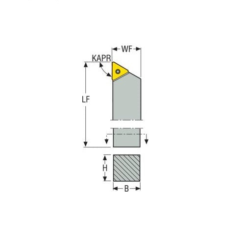 Seco Turning External Toolholder Pin Lock 114.3 x 13 x 2.5mm Right 90° T Insert Shape PTAPRS-8-2.52