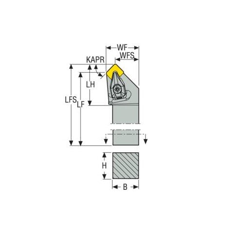Seco Turning External Toolholder Top Clamp 152.3 x 19.1 x 4mm Right 45° S Insert Shape DSSNR-16-4D2