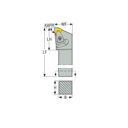 Seco Turning External Toolholder Top Clamp 152.4 x 25.4 x 4mm Right 95° W Insert Shape DWLNR-16-4D-C2