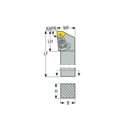 Seco Turning External Toolholder Top Clamp 170 x 35 x 8mm Right 95° W Insert Shape DWLNR3225P08 - C - AIMS Industrial Supplies
