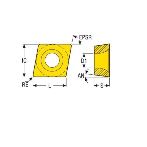 Seco Turning Insert C Shape Code 2.38 x 0.8 x 6.35mm T Insert Type - MF2 7° Grade TP2501 ± 0.05/± 0.05mm CCMT060208-MF2 Pack of 10 - AIMS Industrial Supplies