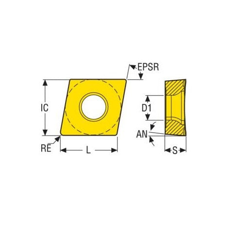 Seco Turning Insert CCGT Insert Style - AL 7° Grade KX2