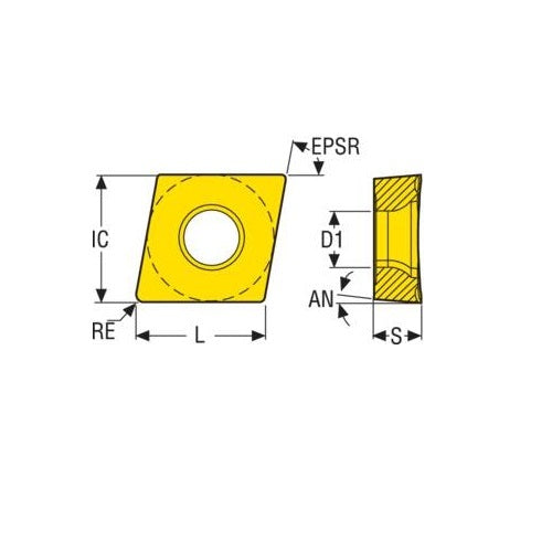 Seco Turning Insert CCGT Insert Style - F1 7° Grade CP5002