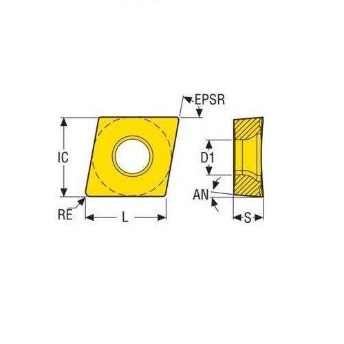 Seco Turning Insert CCGT Insert Style - F1 7° Grade TP1020 - AIMS Industrial Supplies