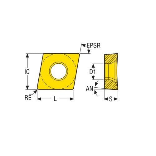 Seco Turning Insert CCGT Insert Style - MF2 7° Grade CP5002