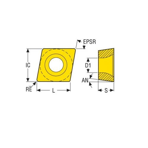 Seco Turning Insert CCMT Insert Style - W-F1 7° Grade TP10302