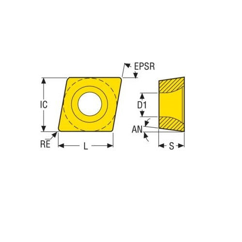 Seco Turning Insert CCMT Insert Style - W-F1 7° Grade TP2501 12.7mm IC2