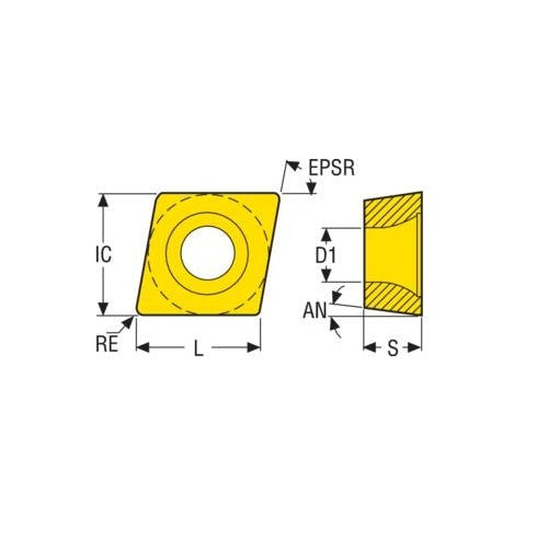 Seco Turning Insert CCMT Insert Style - W-MF2 7° Grade CP5002