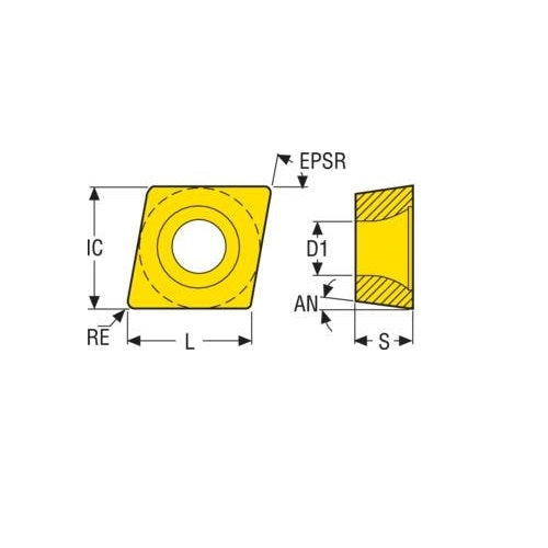 Seco Turning Insert CCMT Insert Style - W-MF2 7° Grade TP25012