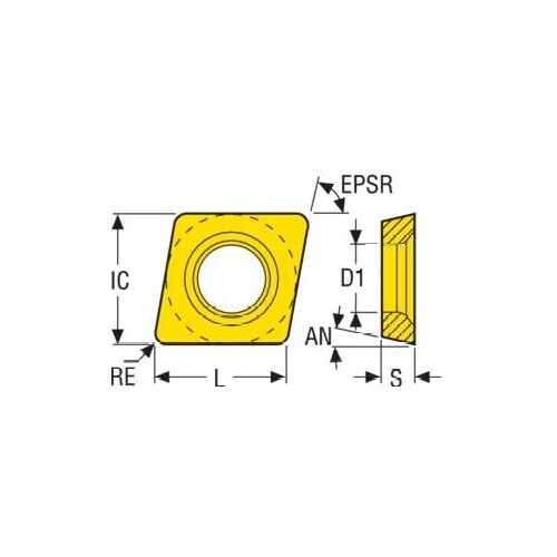 Seco Turning Insert CDCB Insert Style 15° Grade CP5003