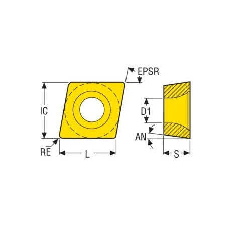Seco Turning Insert CPMT Insert Style - F1 11° Grade CP2002