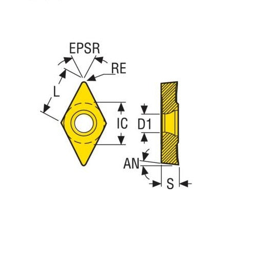 Seco Turning Insert DCGT Insert Style - AL 7° Grade KX2