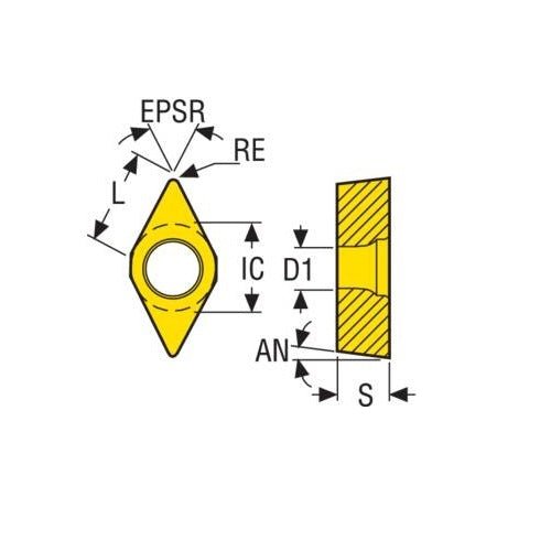 Seco Turning Insert DCMT Insert Style - F1 7° Grade TK1501 9.53 IC - AIMS Industrial Supplies