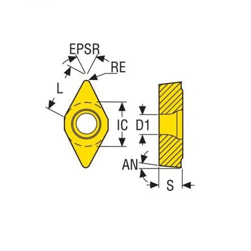 Seco Turning Insert DCMT Insert Style - F1 7° Grade TP1020 - AIMS Industrial Supplies