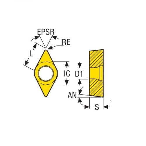 Seco Turning Insert DCMT Insert Style - F1 7° Grade TP3501 9.53 IC2