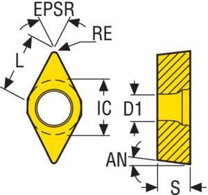 Seco Turning Insert DCMT Insert Style - M3 7° Grade TP25012