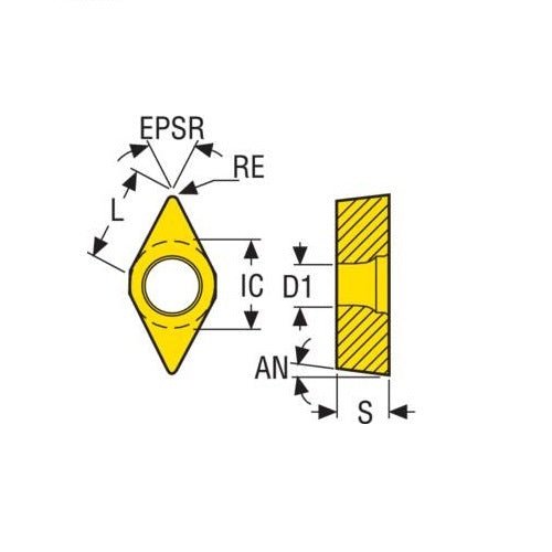 Seco Turning Insert DCMT Insert Style - MF2 7° PVD Coated - AIMS Industrial Supplies