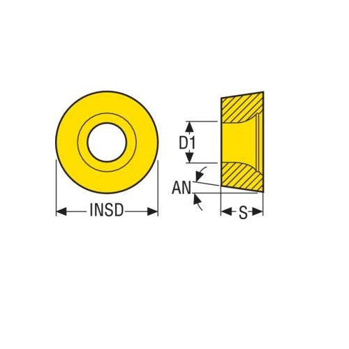 Seco Turning Insert R Shape Code 4.5 x 4.76 x 12mm T Insert Type - M3 7° Grade TH1000 ± 0.13/± 0.05mm RCMT1204M0-M3 Pack of 102