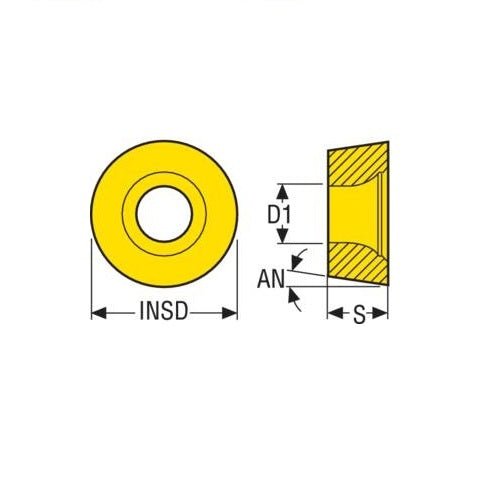Seco Turning Insert R Shape Code 4.5 x 4.76 x 12mm T Insert Type - RR94 7° Grade TP3501 ± 0.13/± 0.05mm RCMT1204M0-RR94 Pack of 10 - AIMS Industrial Supplies
