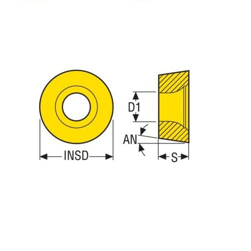 Seco Turning Insert RCMT Insert Style - M3 7° Grade TP25012