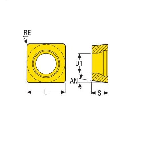 Seco Turning Insert S Shape Code 3.97 x 0.8 x 9.53mm T Insert Type - MF2 7° Grade TP1030 ± 0.13/± 0.05mm SCMT09T308-MF2 Pack of 102