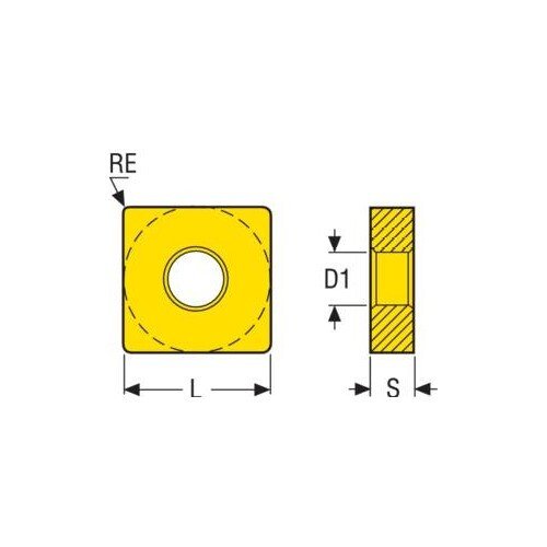 Seco Turning Insert S Shape Code 4.76 x 0.8 x 12.7mm G Insert Type - MF1 Grade 890 ± 0.13/± 0.05mm Tolerance SNMG120408-MF1,890 - Pack of 10 - AIMS Industrial Supplies