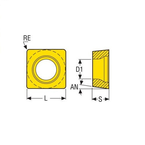 Seco Turning Insert S Shape Code 9.52 x 3.18 x 38.1mm T Insert Type - RR97 7° Grade TP0501 ± 0.13/± 0.150mm SCMT380932-RR97 Pack of 32