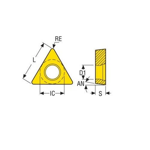Seco Turning Insert T Shape Code 3.97 x 0.8 x 9.53mm T Insert Type - M5 7° Grade TP40 ± 0.13/± 0.05mm TCMT16T308 - M5 Pack of 10 - AIMS Industrial Supplies