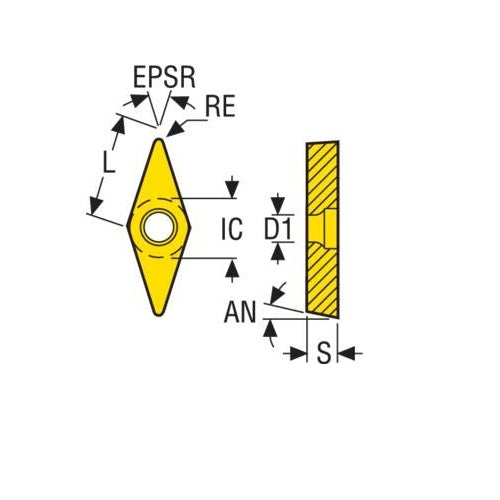 Seco Turning Insert VBMT Insert Style - F1 5° Grade TP10302