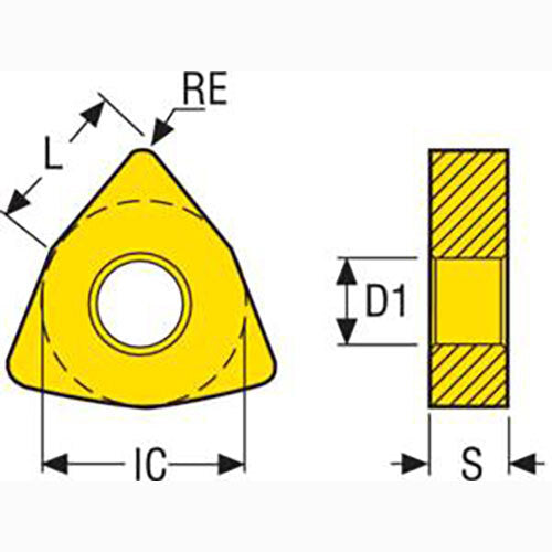 Seco Turning Insert W Shape Code 4.76 x 0.8 x 12.7mm G Insert Type - MF5 Grade TS2500 ± 0.13/± 0.05mm Tolerance WNMG080408-MF5,TS2500 - Pack of 103