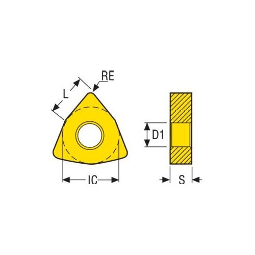 Seco Turning Insert W Shape Code 4.76 x 0.8 x 9.53mm G Insert Type - M3 Grade TP1501 ± 0.13/± 0.05mm Tolerance WNMG060408-M3,TP1501 - Pack of 104