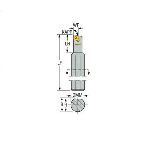 Seco Turning Internal Toolholder Heavy Metal Screw Lock 101.6 x 12.7 x 5.38mm Right 95° C Insert Shape H0308-SCLDR-1.22