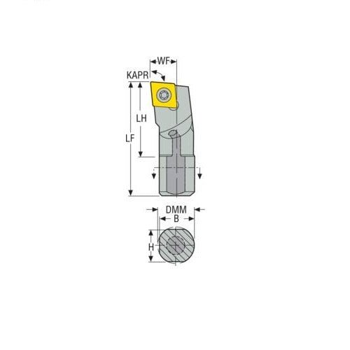 Seco Turning Internal Toolholder (Solid Carbide - Screw Lock - L Type) Left - AIMS Industrial Supplies