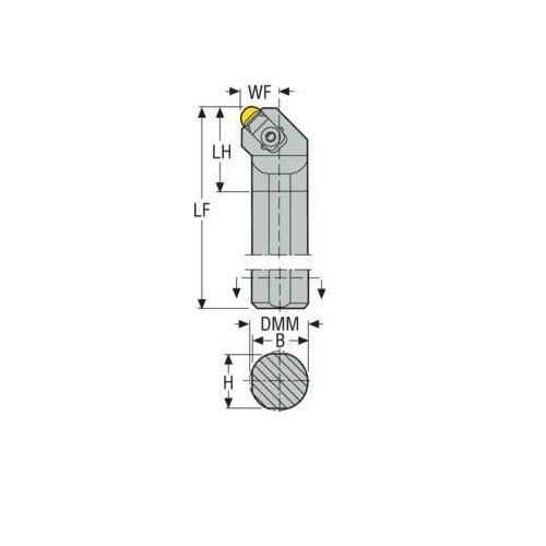 Seco Turning Internal Toolholder (Solid Steel - Clamp Lock - S Type) - AIMS Industrial Supplies